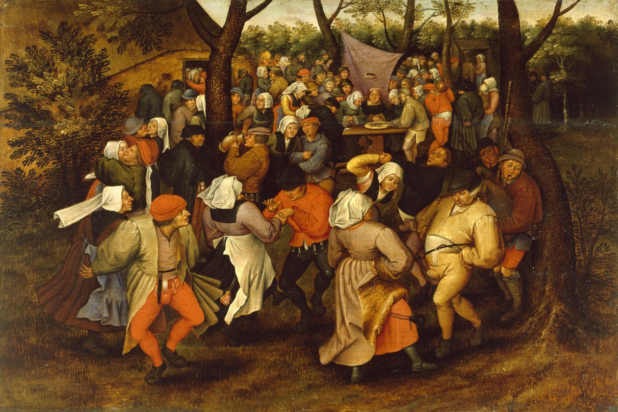 Bondebryllupsdans, 1607 av Pieter Brueghel the Younger