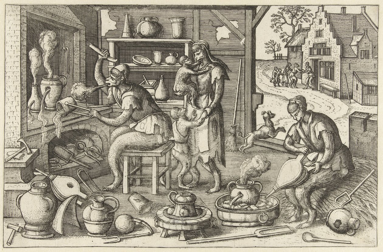 Alkymist Apenspel (serietittel) av Pieter van der Borcht (I)