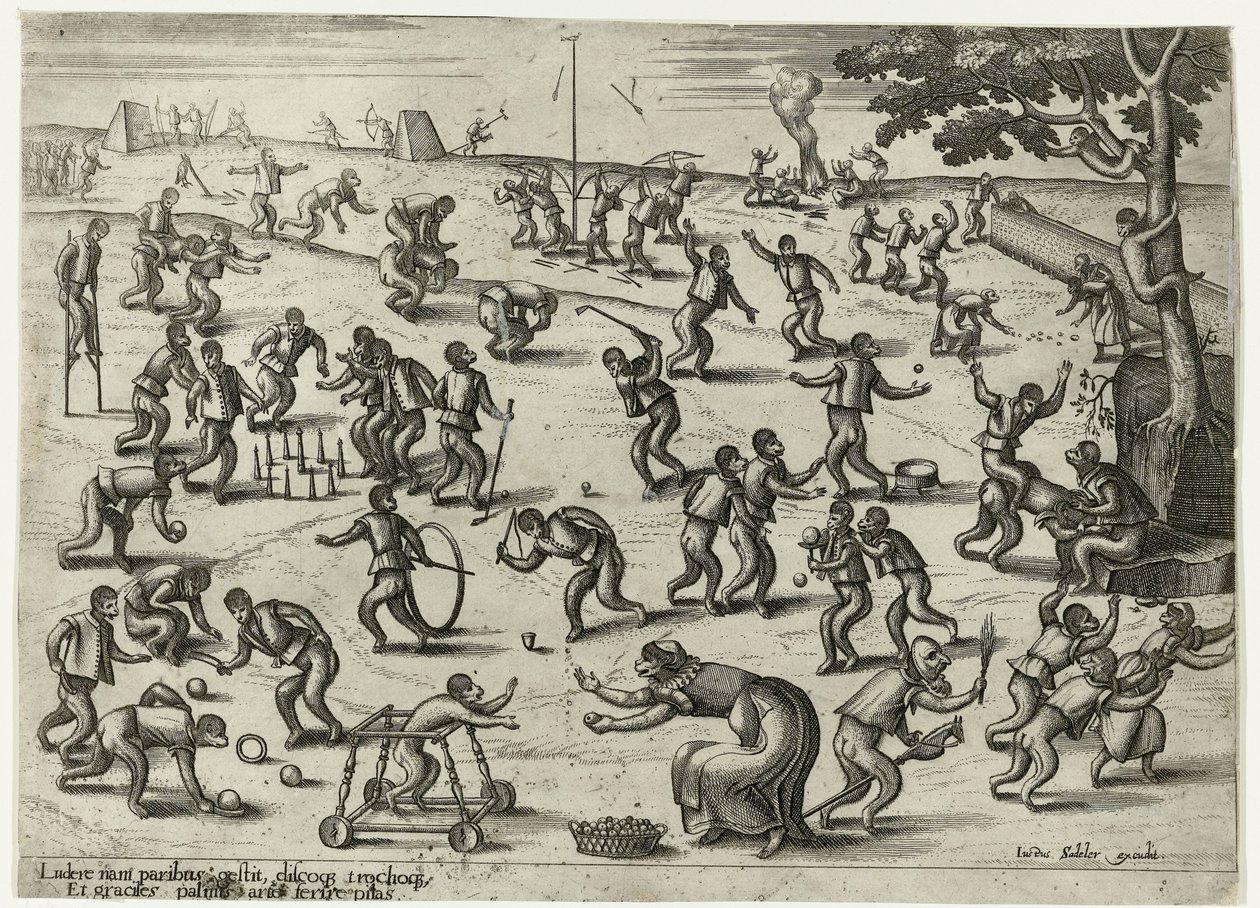 barnespill Monkey-spill (serietittel) av Pieter van der Borcht (I)