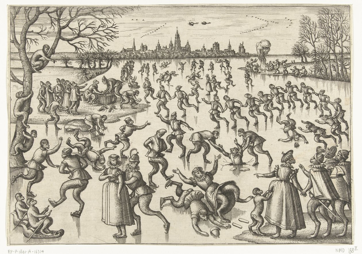 skøyter Monkey-spill (serietittel) av Pieter van der Borcht (I)