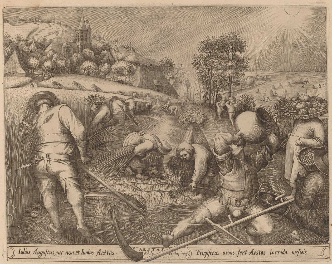 Sommer av Pieter van der Heyden after Pieter Bruegel the Elder