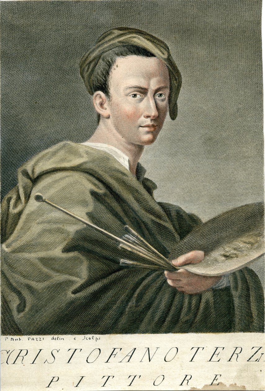 gravert portrett av Pietro Antonio Pazzi