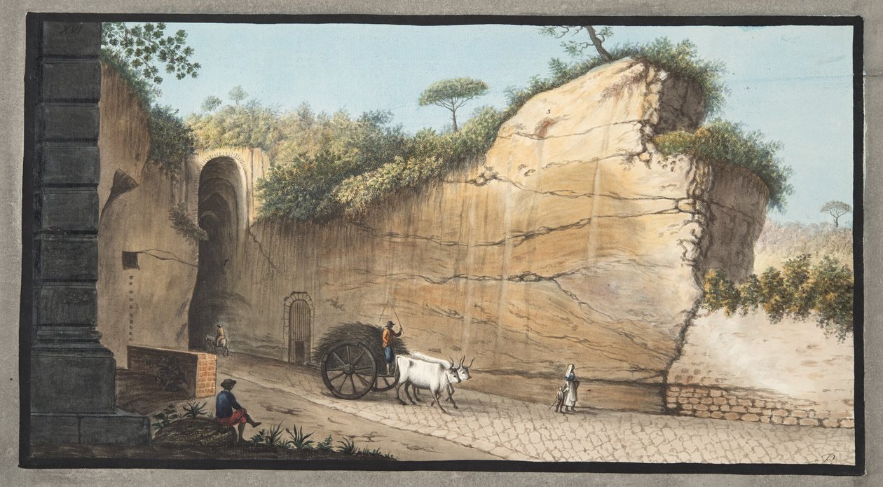 Inngangen til Grotta of Pausilipo, plate XVI, fra 