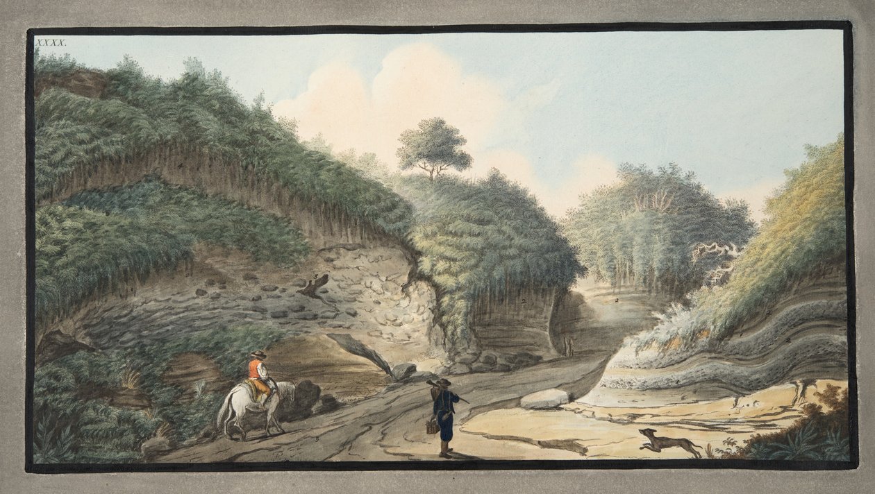 Utsikt over en hul vei som fører fra grotten til Pausilipo til Pianura, plate XXXX, fra 