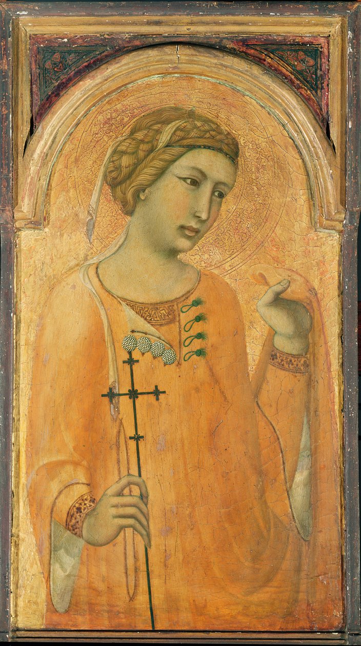 En kvinnelig hellig, muligens St. Margaret, 1320-29 (tempera og bladgull på panel) av Pietro Lorenzetti