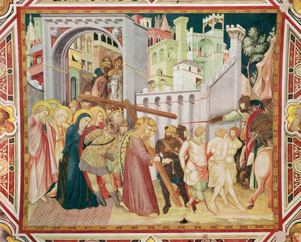 Oppstigningen til Golgata, ca. 1320 av Pietro Lorenzetti