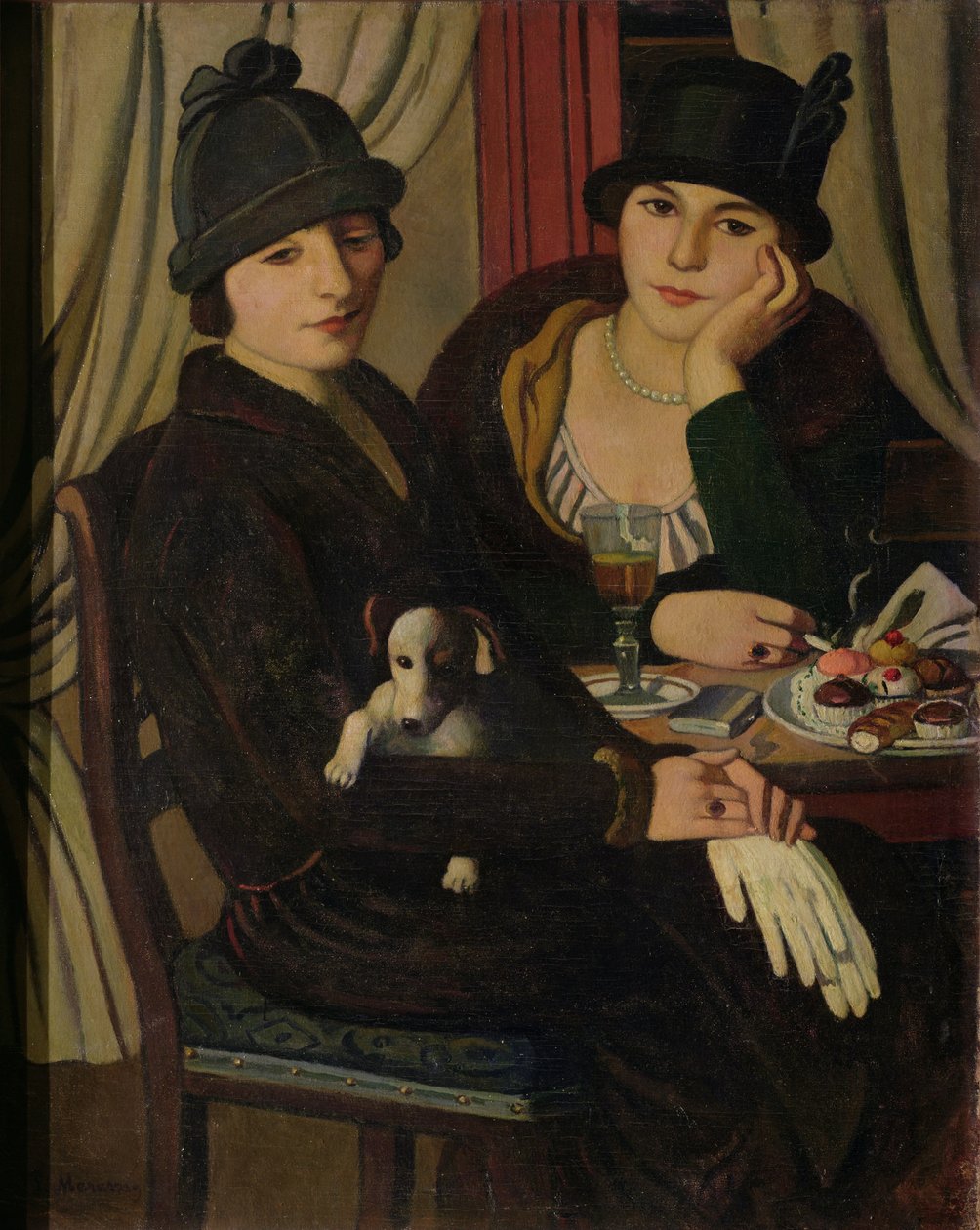 Kvinner på en kafé, ca. 1924 av Pietro Marussig