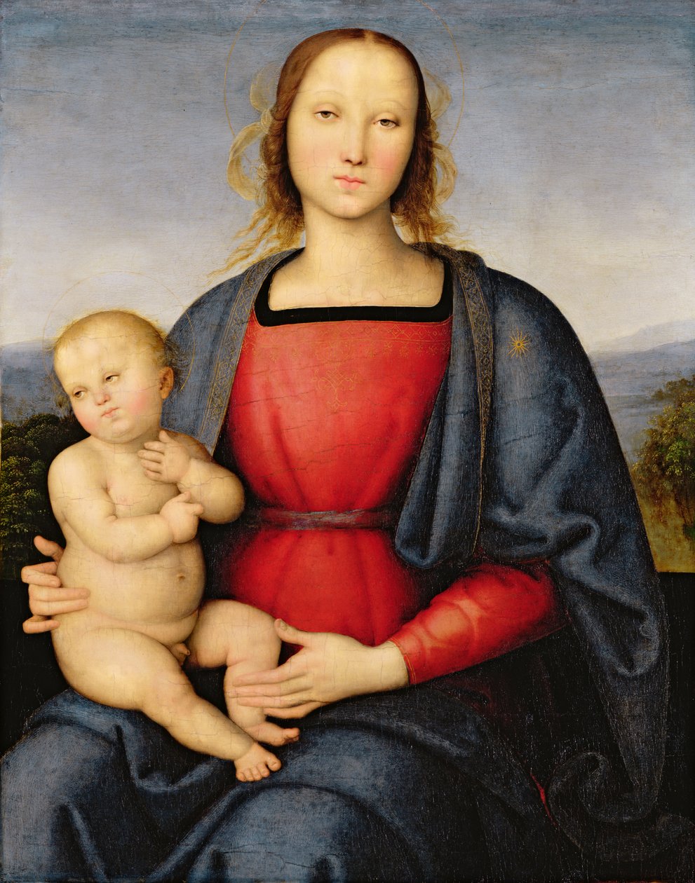 Madonna og barn, ca. 1500 (tempera på panel) av Pietro Perugino