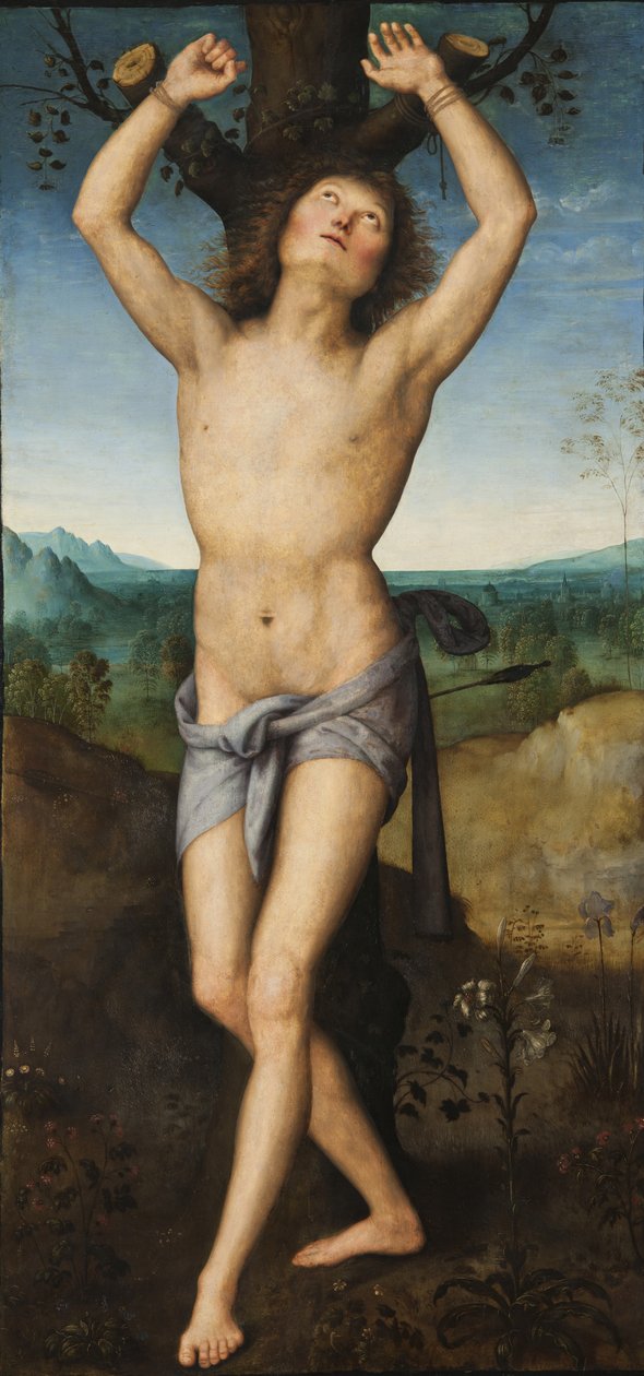 Saint Sebastian, ca. 1485 (tempera på panel) av Pietro Perugino