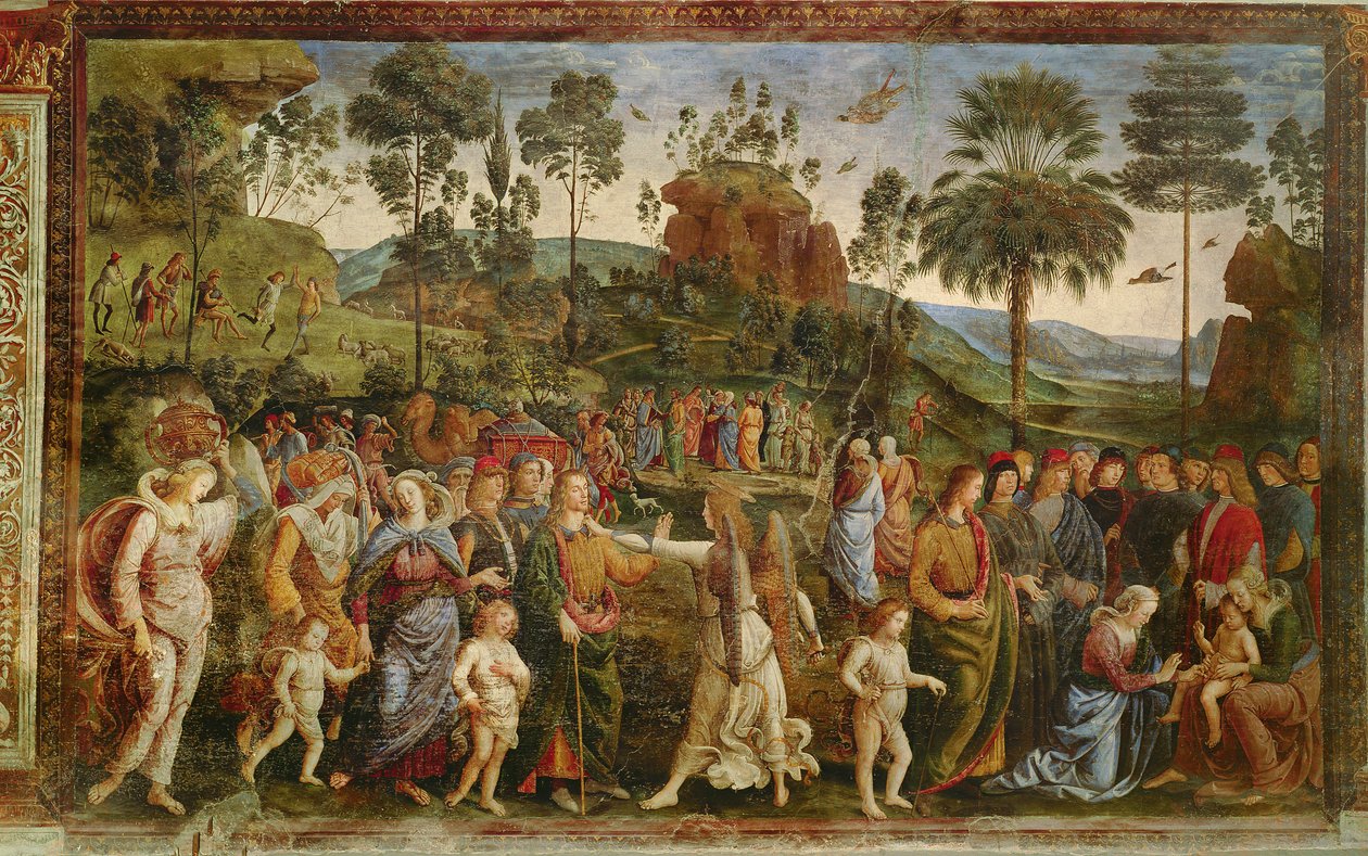 The Journey of Moses, ca. 1481-83 av Pietro Perugino