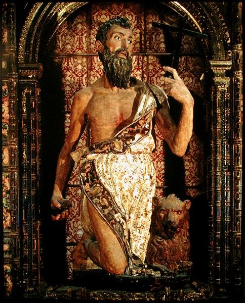St Jerome (polykromt tre) av Pietro Torrigiano