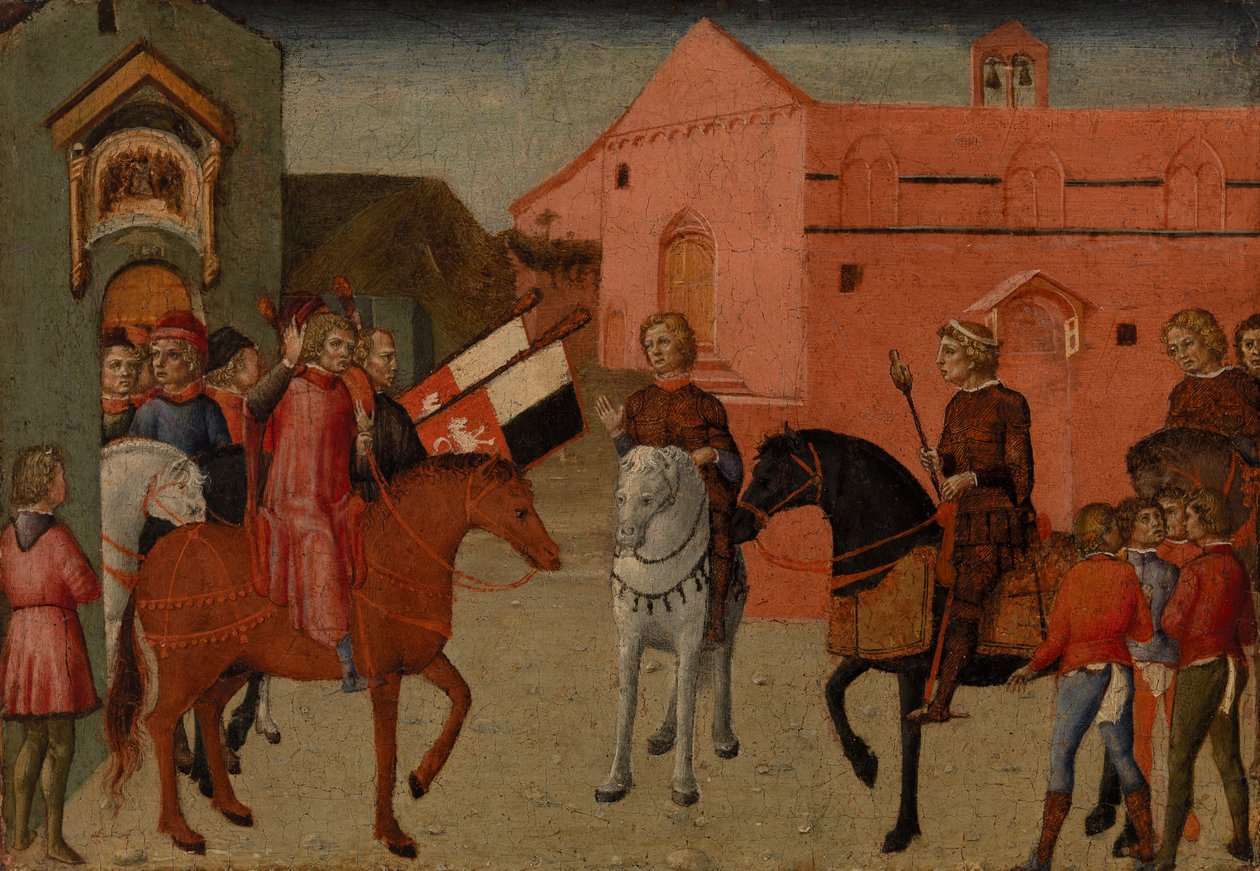 Sienesiske myndighetspersoner mottar en ambassade, ca. 1440 (tempera på panel) av Pietro di Giovanni Lianori
