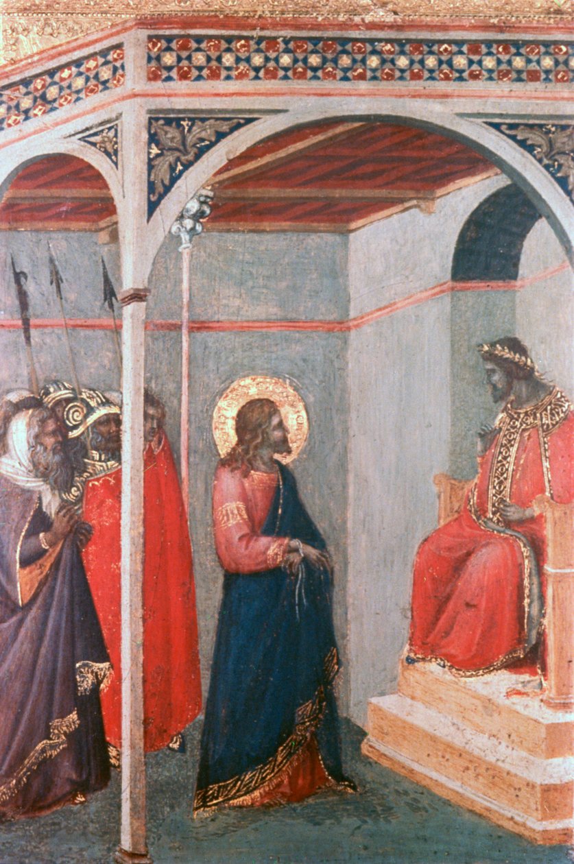 Kristus før Pilatus, c1306-1348 av Pietro Lorenzetti