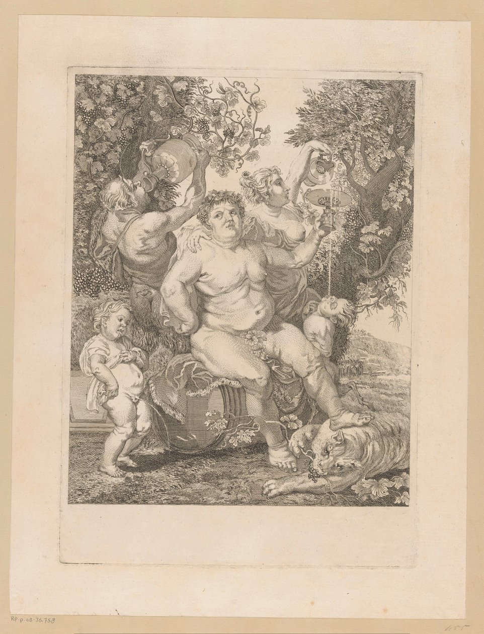 Bacchus på en vintønne av Pietro Peiroleri