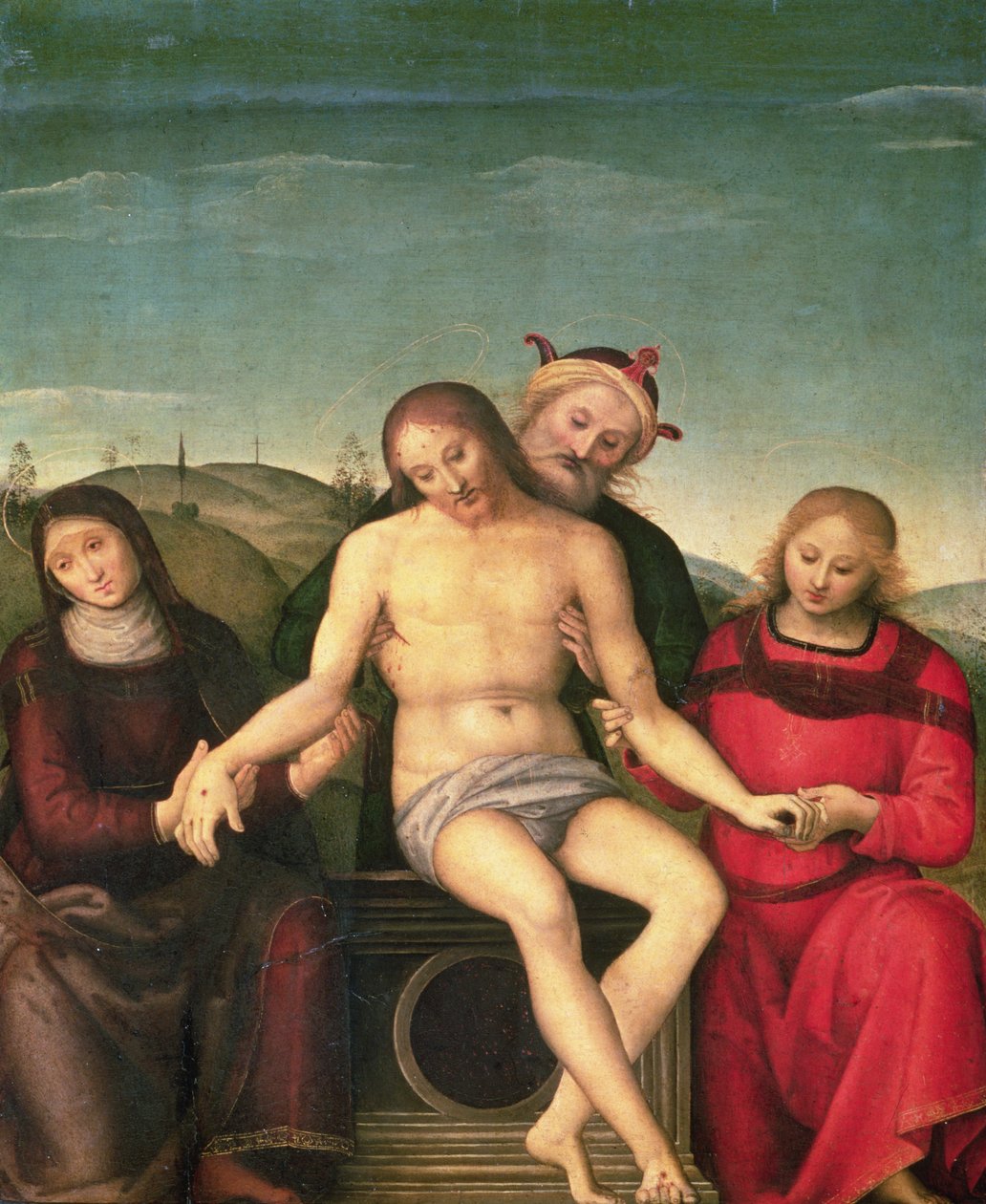 Pieta, 1497 (tempera og olje på panel) av Pietro Perugino