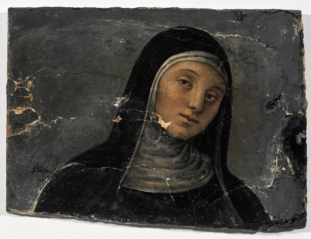 St Scholastica (olje på tre (fragment) av Pietro Perugino