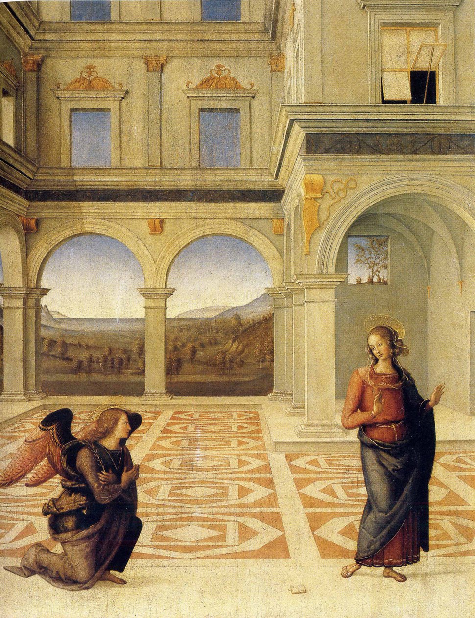 Bebudelsen, ca 1498 av Pietro Perugino