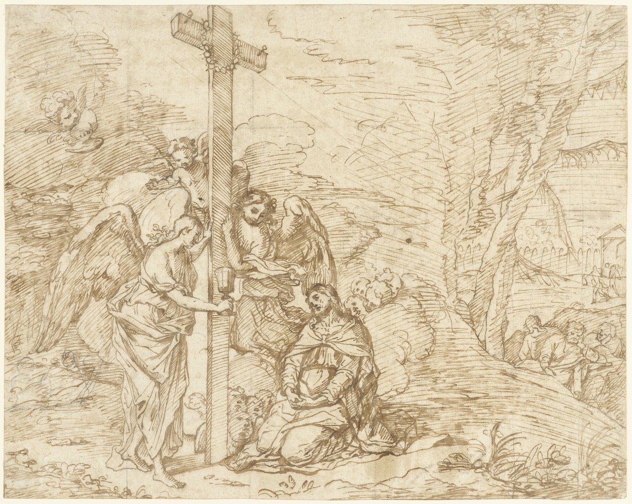 Kristus i Getsemane hage av Pietro Testa (possibly)