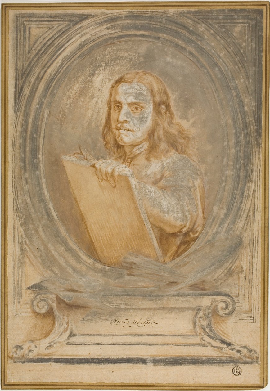 Portrett av Pietro Testa av Pietro Testa