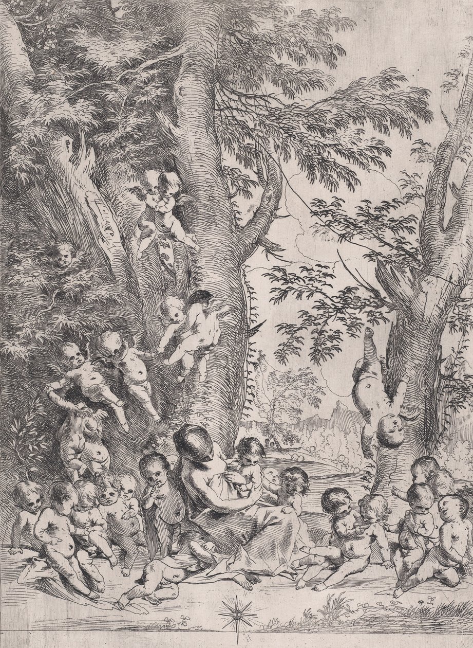 Nestekjærlighetens hage, ca.1631-37. av Pietro Testa