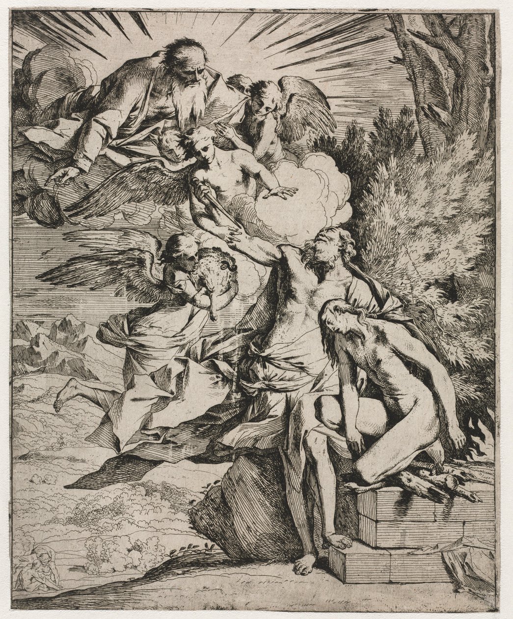 Abrahams offer, ca. 1645-50. av Pietro Testa