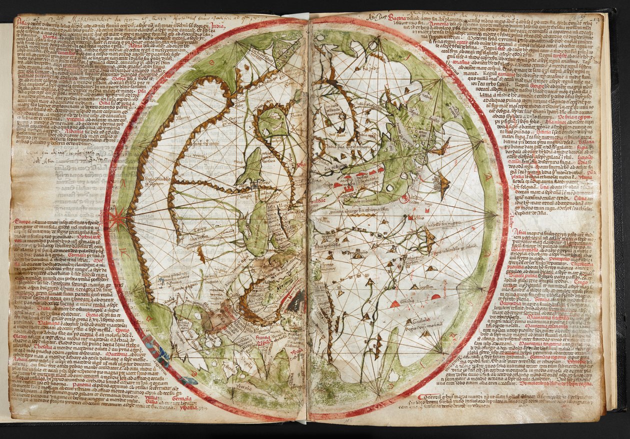 Kart over verden, ca. 1320-25 (vellum) av Pietro Vesconte