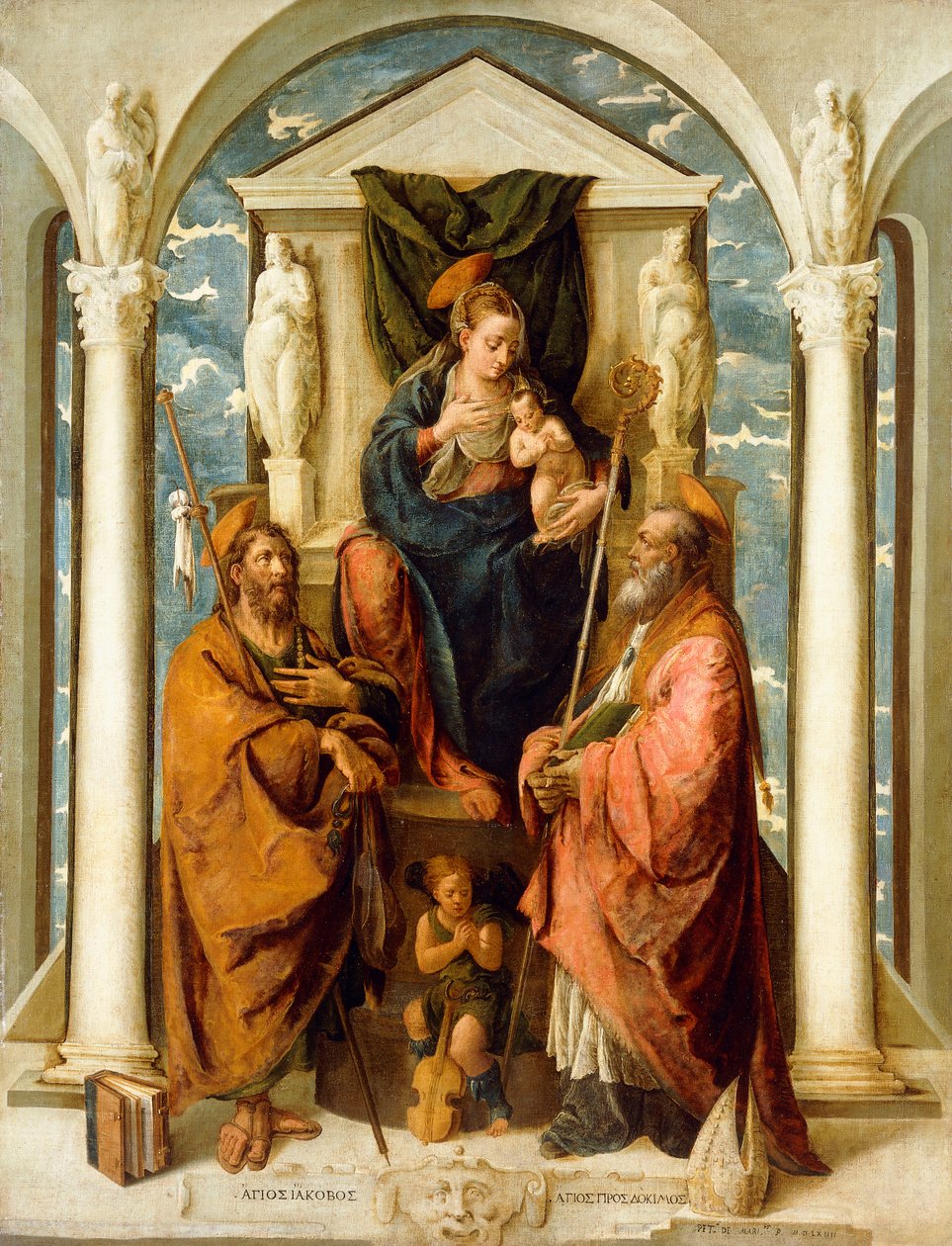 Madonnaen og barnet troner av Pietro de Marascalchi