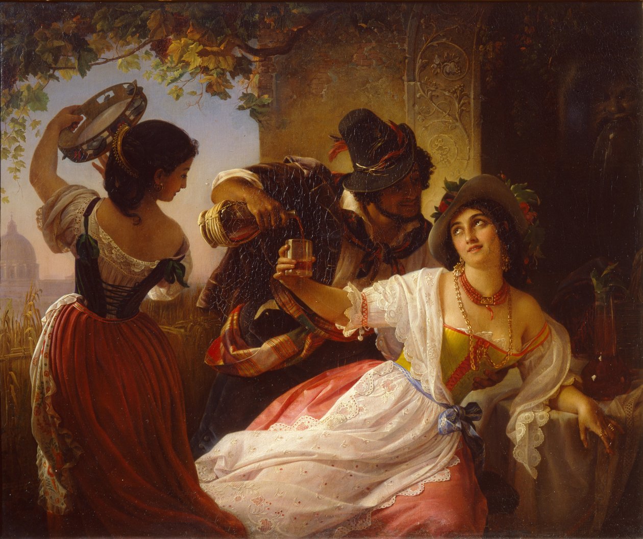 Oktoberfeiring i Roma, 1851 av Pimen Nikitich Orlov