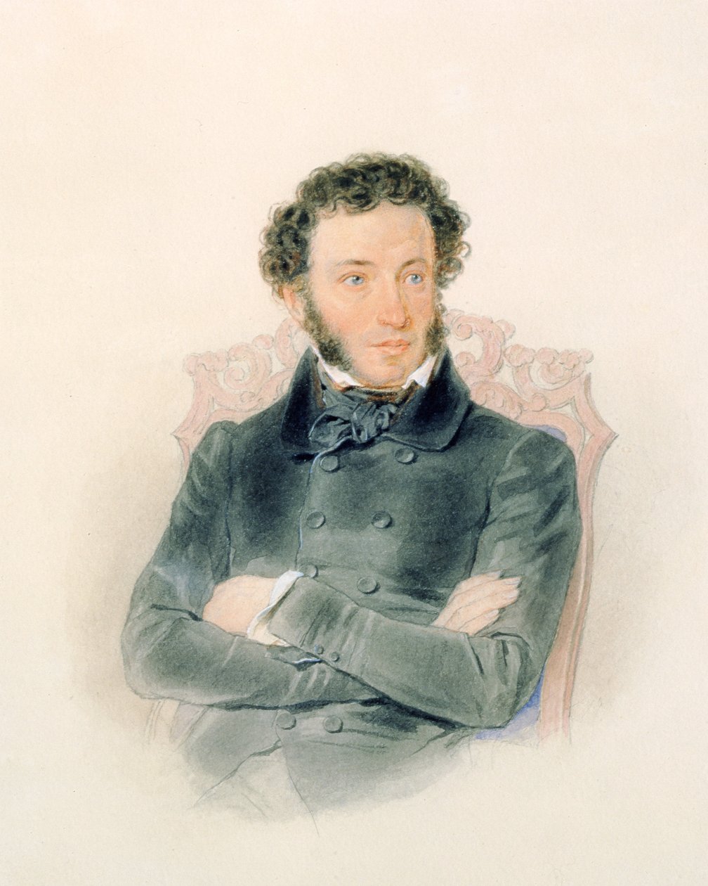 Portrett av Alexander Pushkin (1799-1837) 1836 av Piotr Ivanovich Sokolov