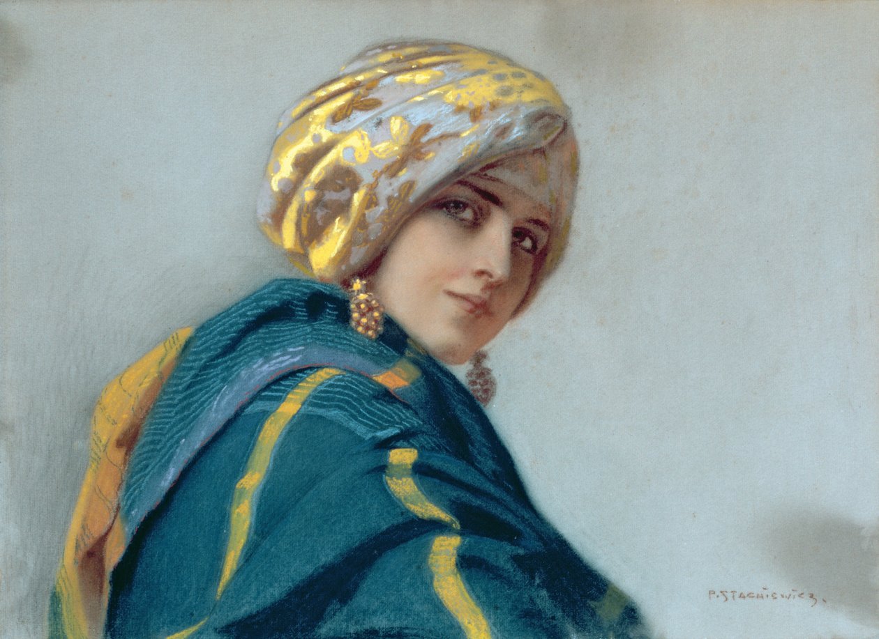 Pike i et sjal, ca. 1920 av Piotr Stachiewicz