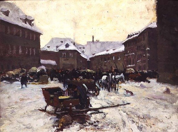 Vinterbybilde av Pius Ferdinand Messerschmitt