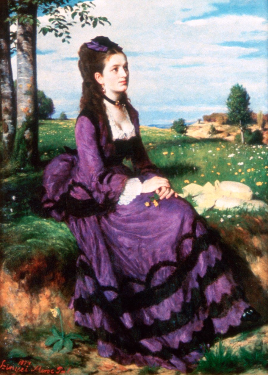 Dame i fiolett, 1874 av Pál Szinyei Merse