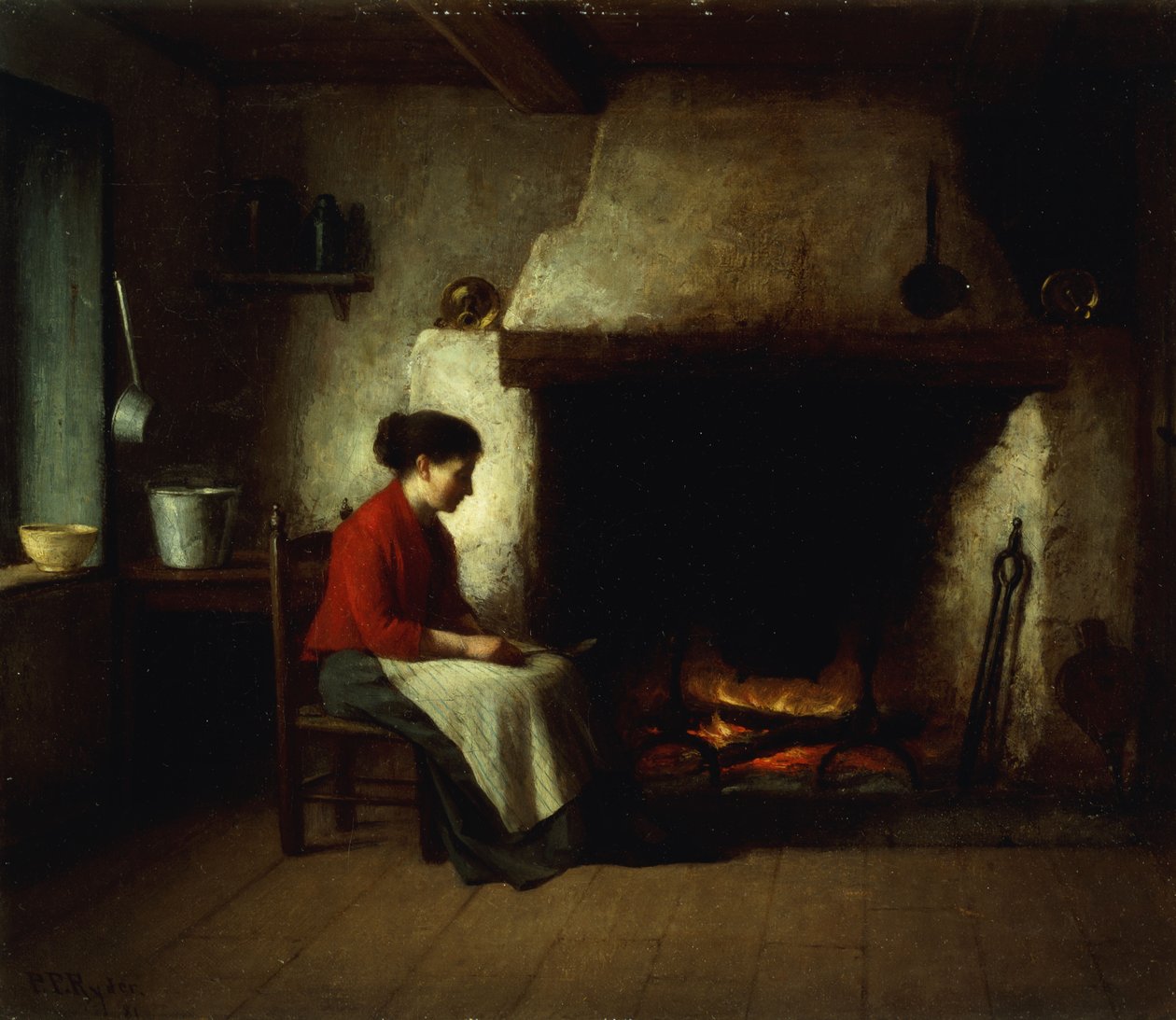 Ved ildstedet, 1881 av Platt Powell Ryder