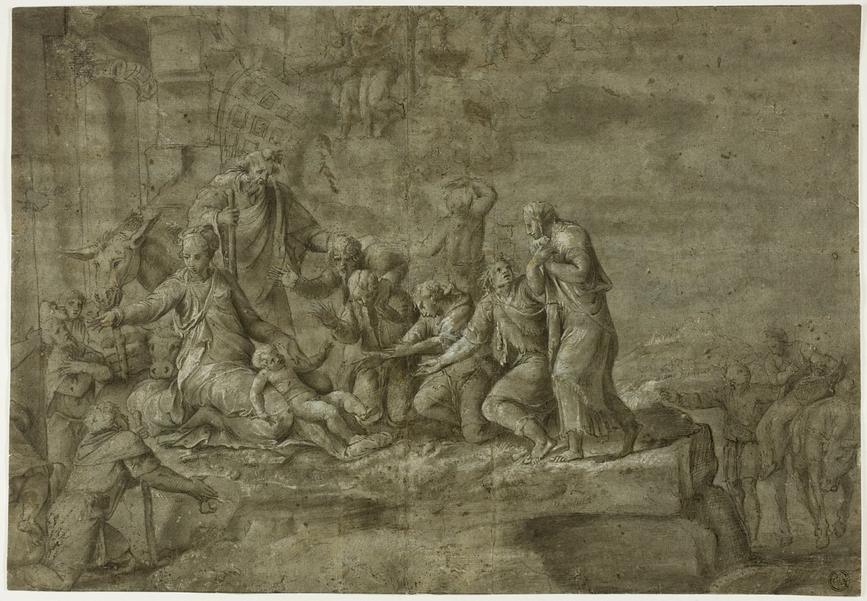 Tilbedelse av hyrdene av Polidoro da Caravaggio