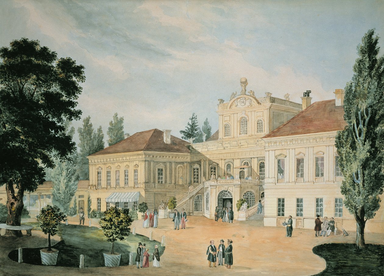 Pulawy Palace, 1842 (wc på papir) av Polish School