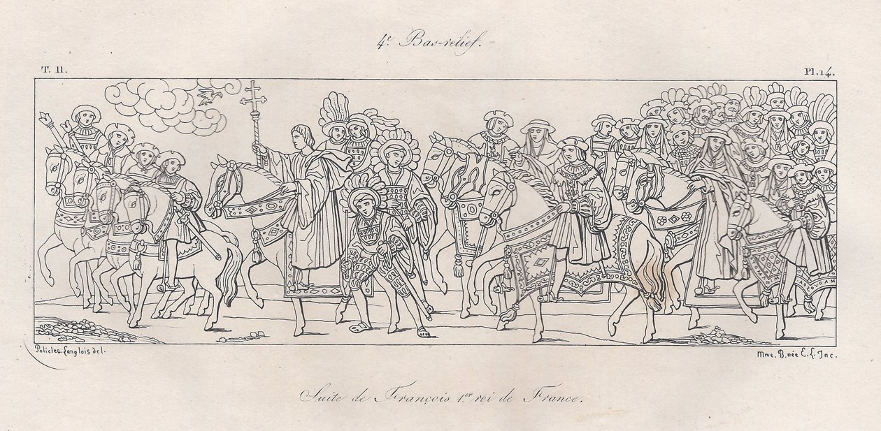 4. basrelieff - suite av Francis I av Frankrike av Polyclès Langlois et Espérance Langlois