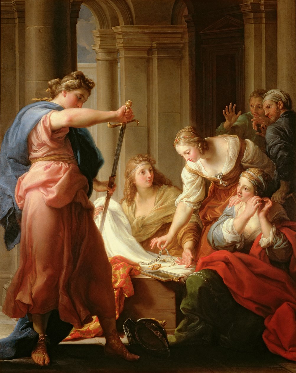 Akilles ved hoffet til kong Lycomedes med døtrene hans, 1746 av Pompeo Girolamo Batoni