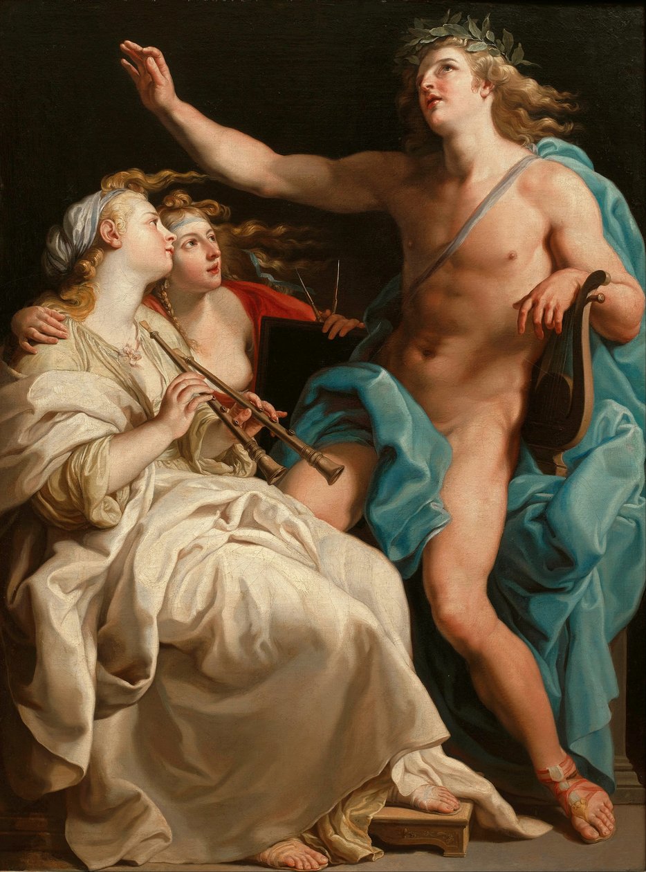 Apollo og to muser av Pompeo Batoni