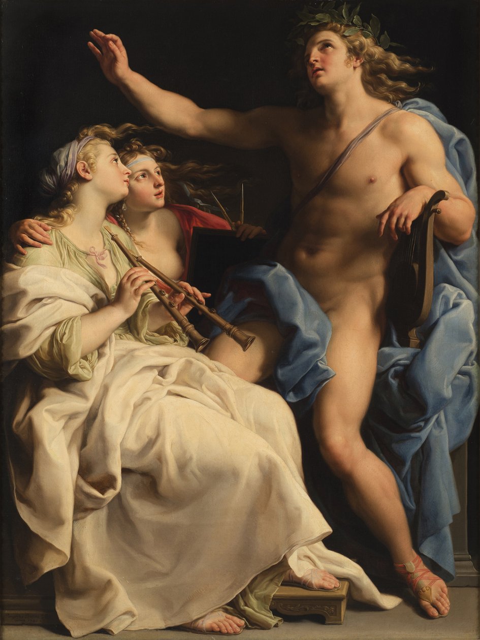 Apollo, musikk og geometri, 1741. av Pompeo Girolamo Batoni