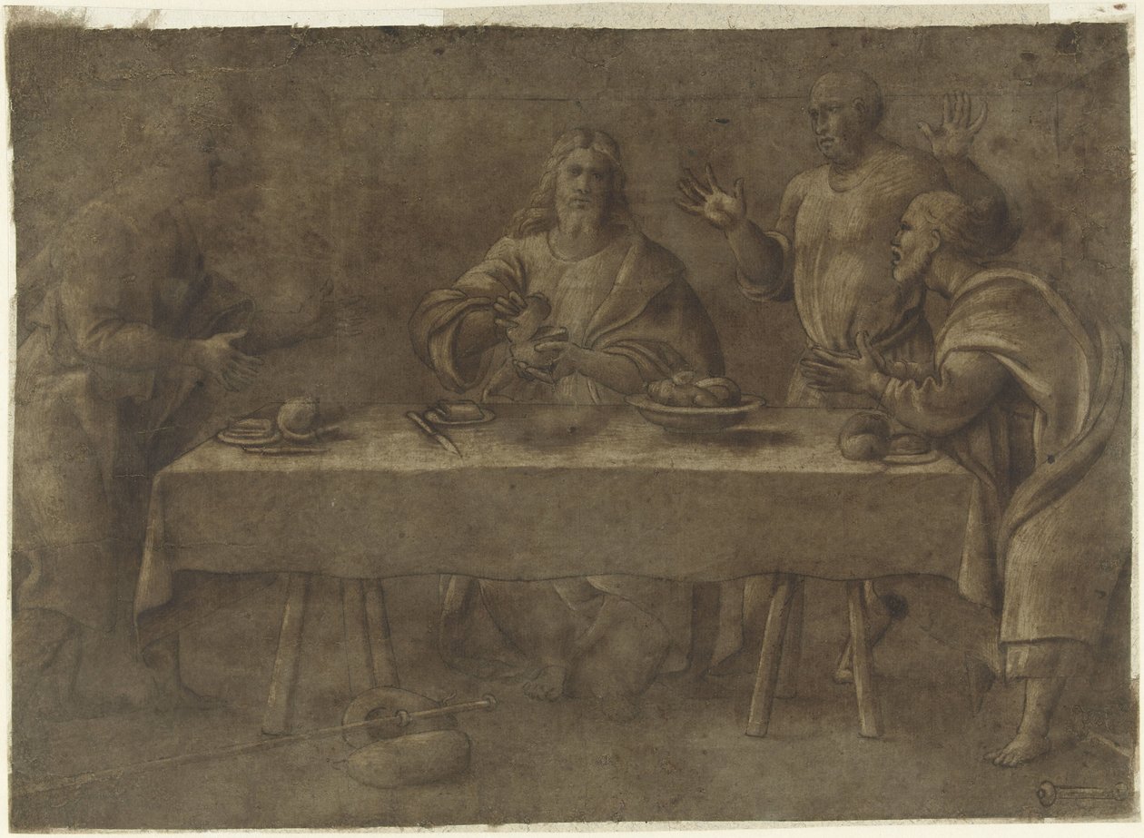 Måltid på Emmaus av Pomponio Amalteo (attributed to)