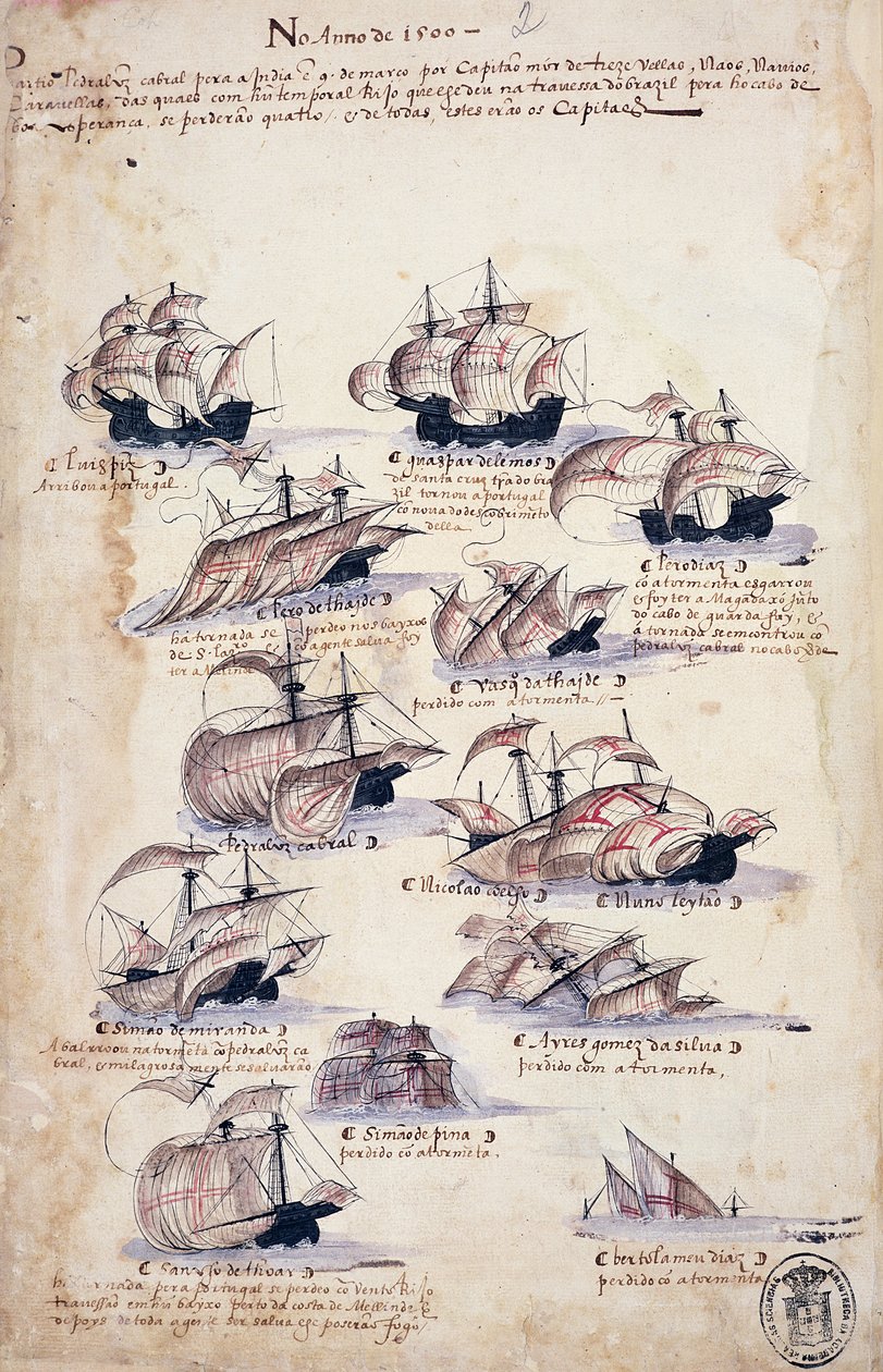 Pedro Alvares Cabral (ca. 1467-c. 1520) Ankom Brasil i 1500, fra 
