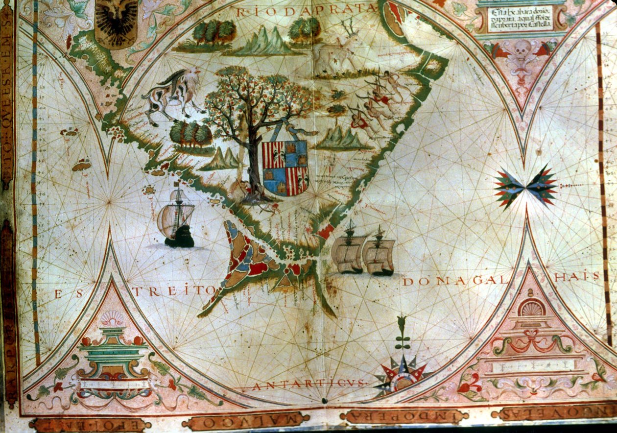 Magellanstredet (vellum) av Portuguese School