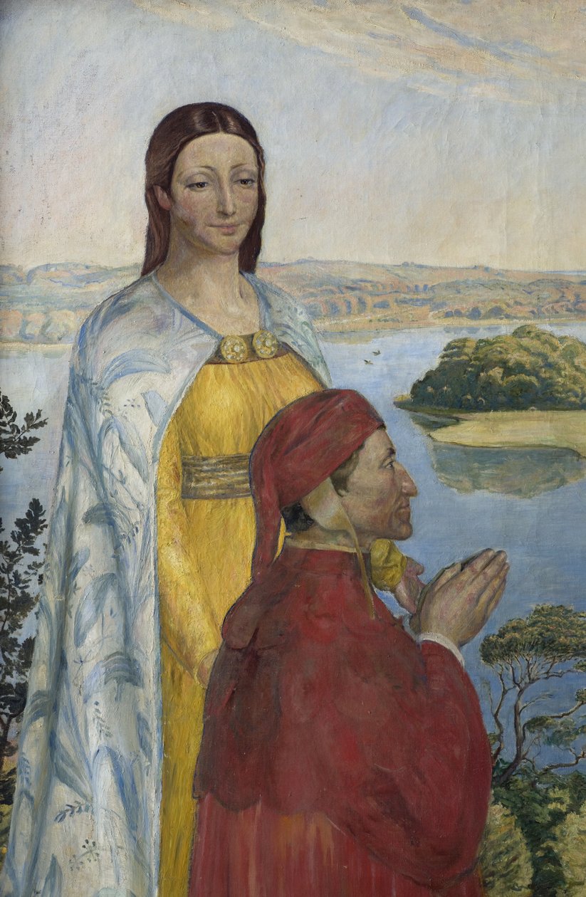 Dante og Beatrice i paradis, 1895. av Poul Simon Christiansen