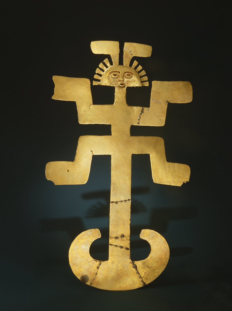 Støpt Tumbaga bryst, Tolima-stil (gull) av Pre Columbian