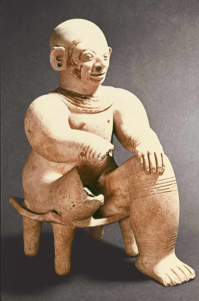 Sittende mannsfigur, Eldorado (keramikk) av Pre Columbian