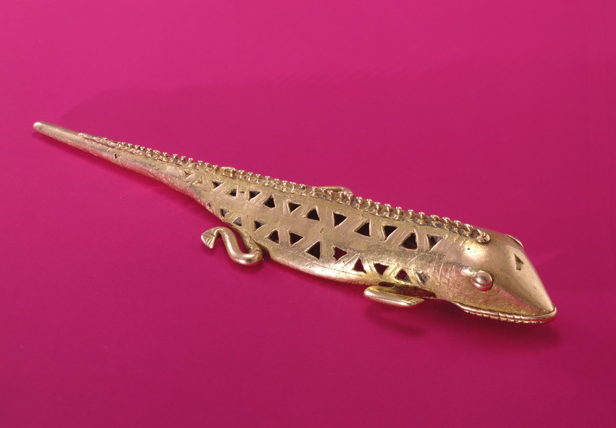Lizard, fra Colombia (gull) av Pre Columbian