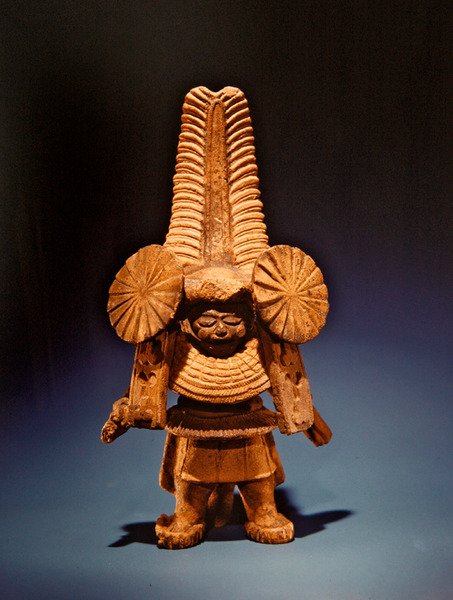Figur med langstrakt hodeplagg, Remojadas Culture, Vera Cruz (keramikk) av Pre Columbian Pre Columbian