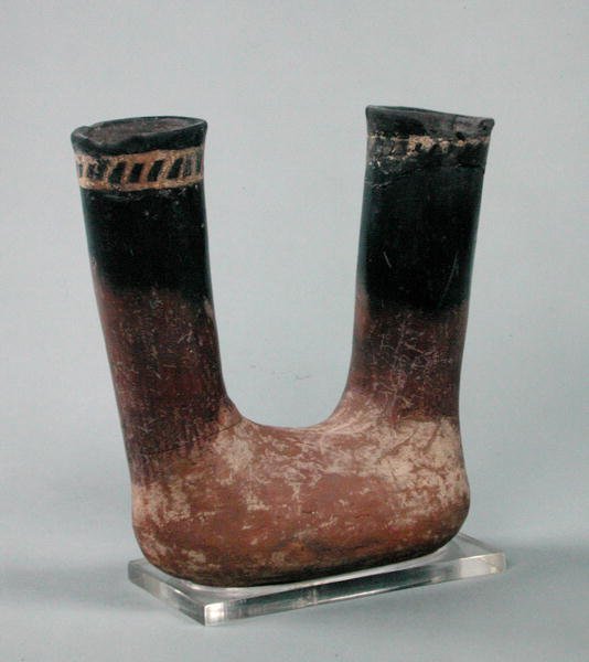 Rødt gryte med svart topp, fra Badari (keramikk) av Predynastic Period Egyptian