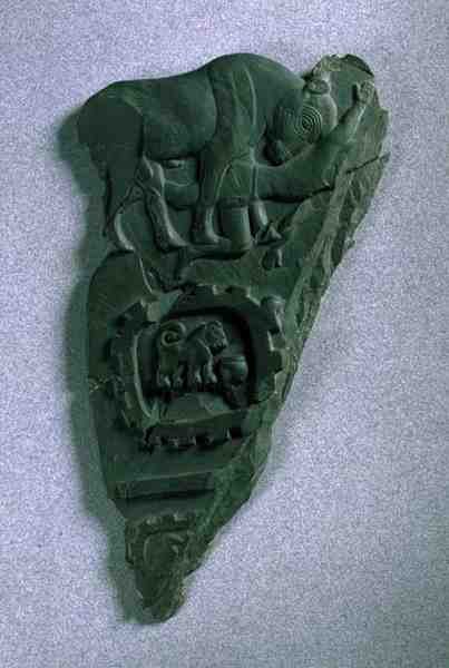 The Bull-paletten, fra Abydos, ca. 3300-3100 f.Kr. (skifer) av Predynastic Period Egyptian