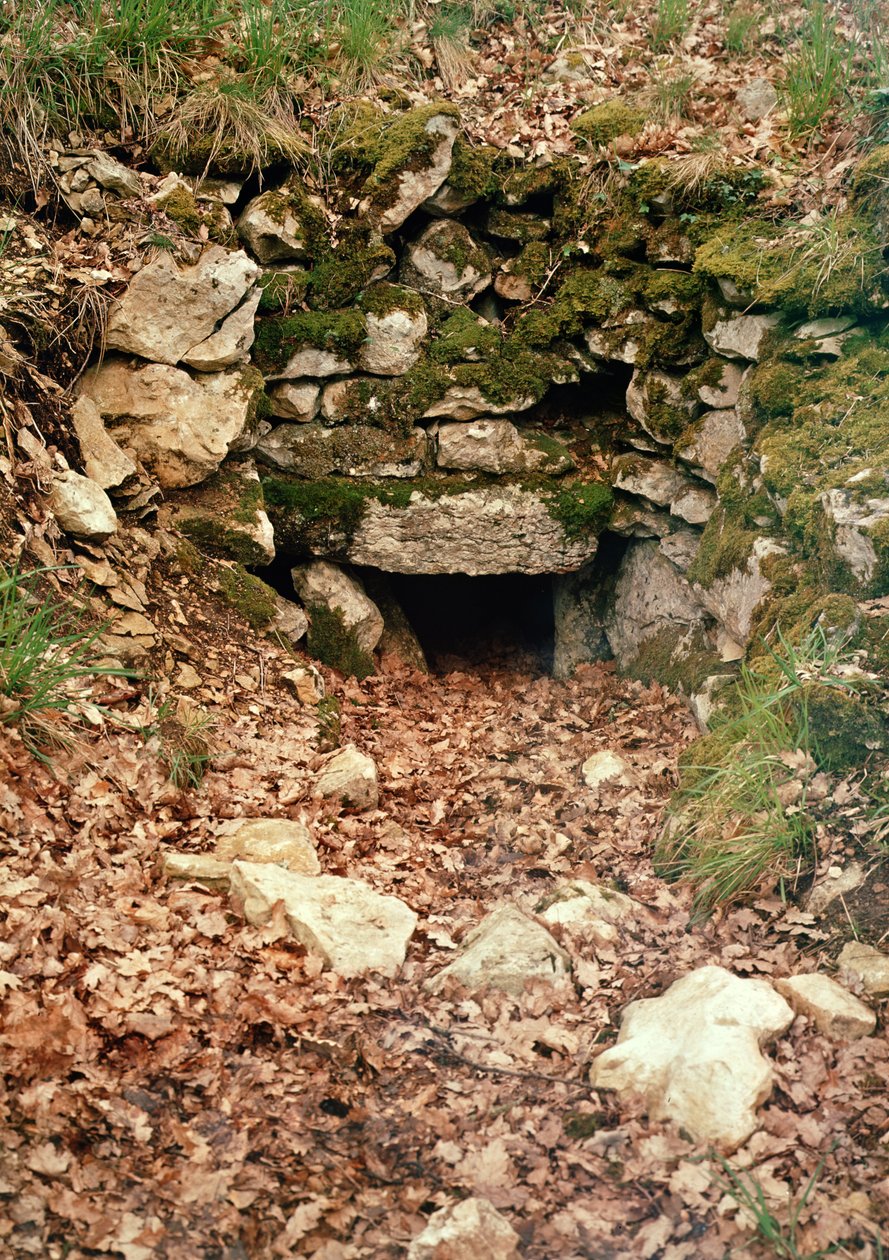 Dekket inngang til en tumulus av Prehistoric